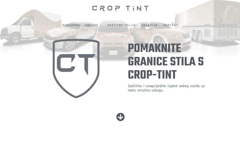 Homepage of the Crop Tint website