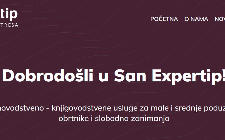 Homepage of the San Expertip website